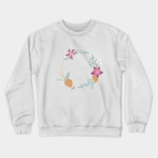 Christmas Florals on Purple Crewneck Sweatshirt